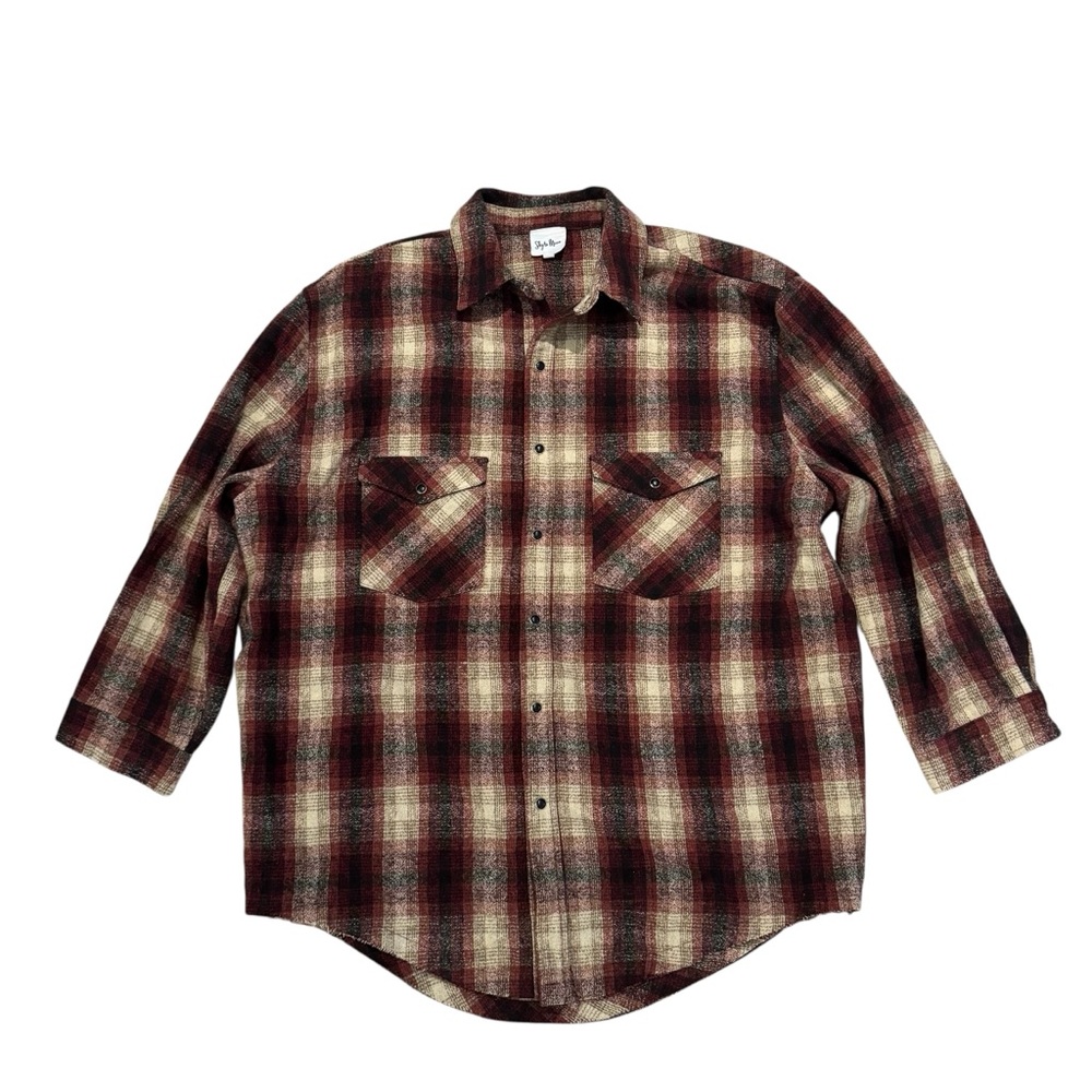 Sky to Moon Boyfriend Oversized Large Shirt Womens Long Sleeve Flannel Red